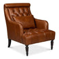 Benton Distilled Leather Brown Arm Chair - LOOMLAN - Sarreid - Accent Chairs