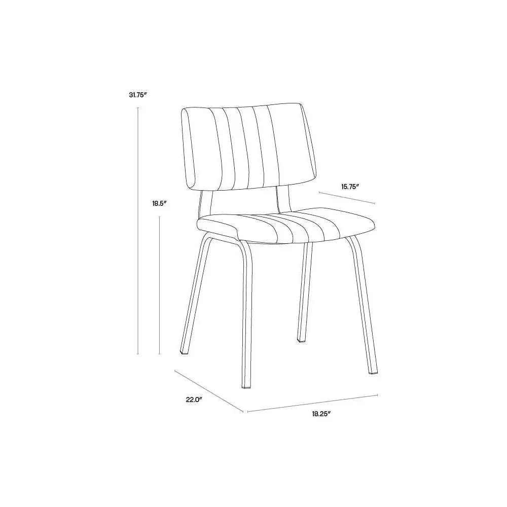 Berkley Leather Armless Dining Chair 2PC - LOOMLAN - SUNPAN - Dining Chairs