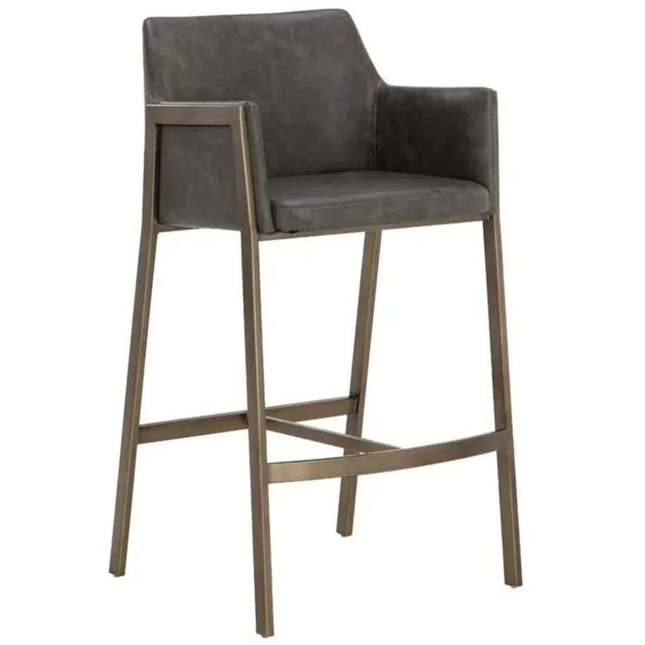 Bernadette Leather Barstool - LOOMLAN - SUNPAN - Bar Stools