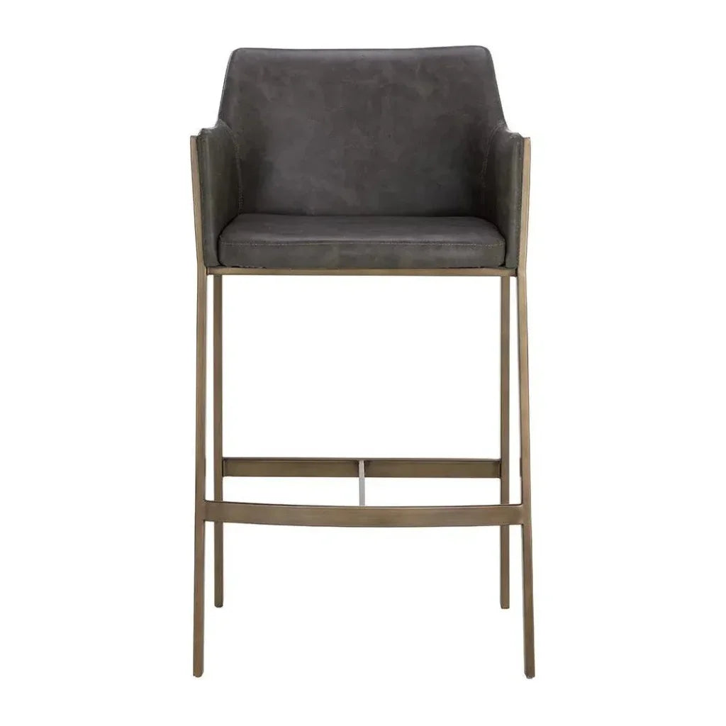 Bernadette Leather Barstool - LOOMLAN - SUNPAN - Bar Stools