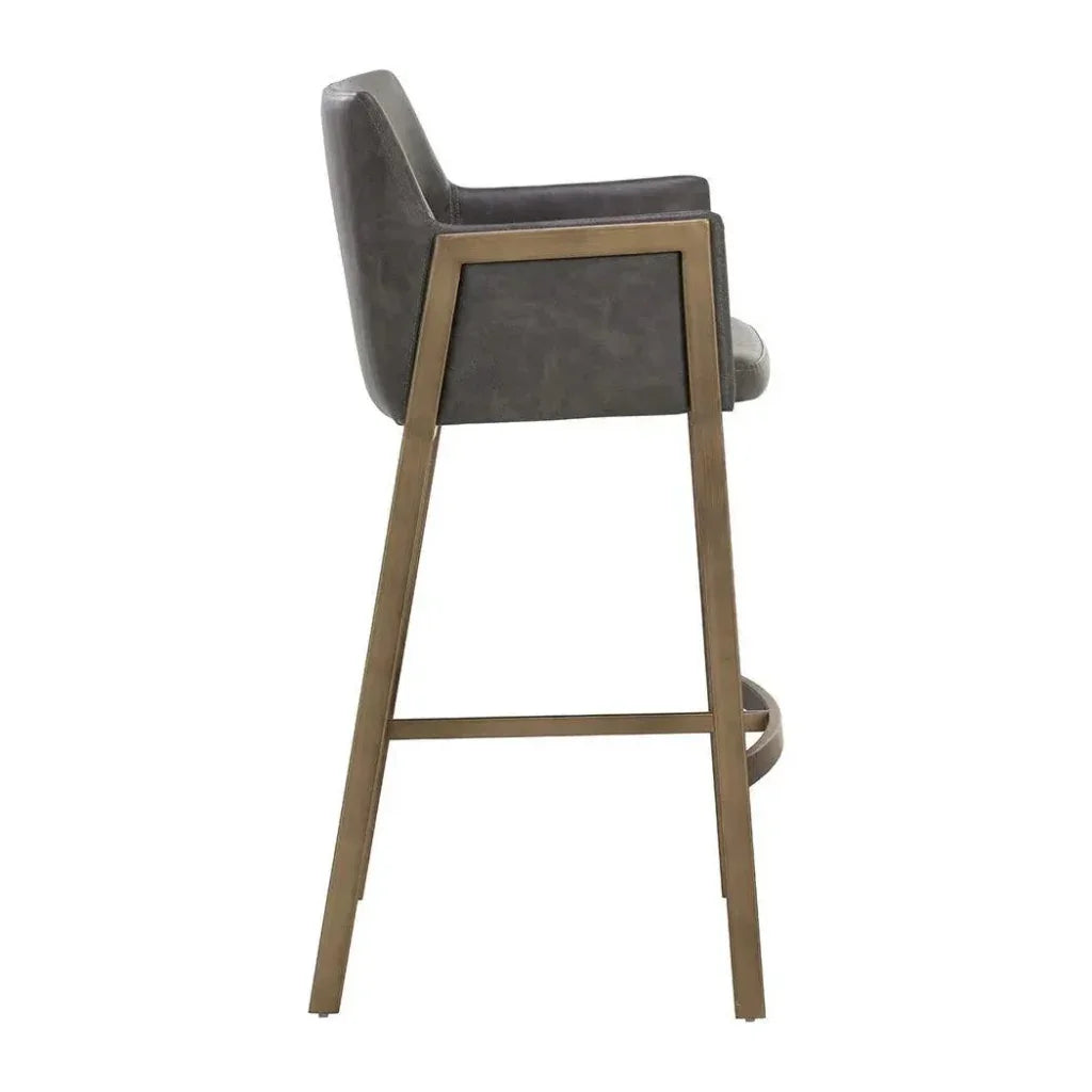 Bernadette Leather Barstool - LOOMLAN - SUNPAN - Bar Stools