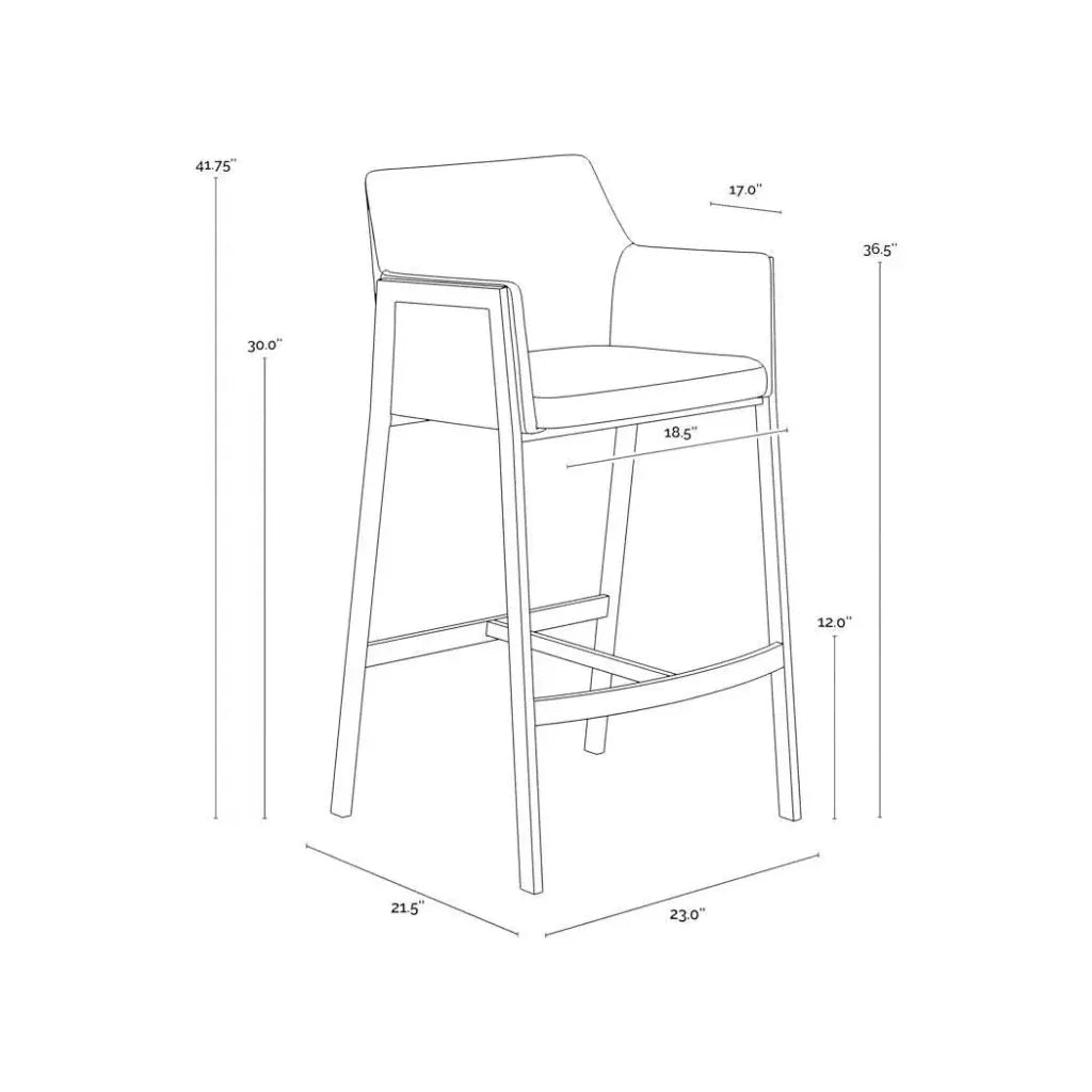Bernadette Leather Barstool - LOOMLAN - SUNPAN - Bar Stools