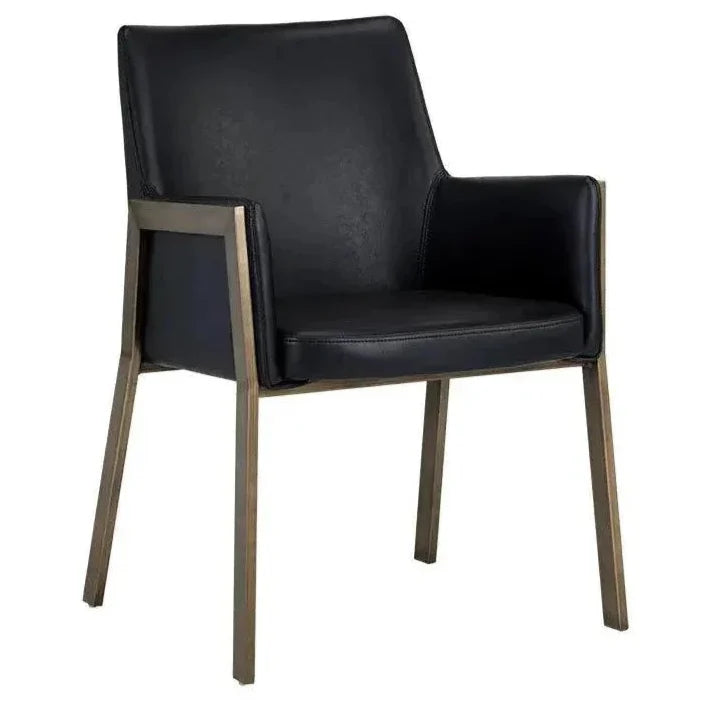 Bernadette Leather Dining Armchair - LOOMLAN - SUNPAN - Dining Chairs
