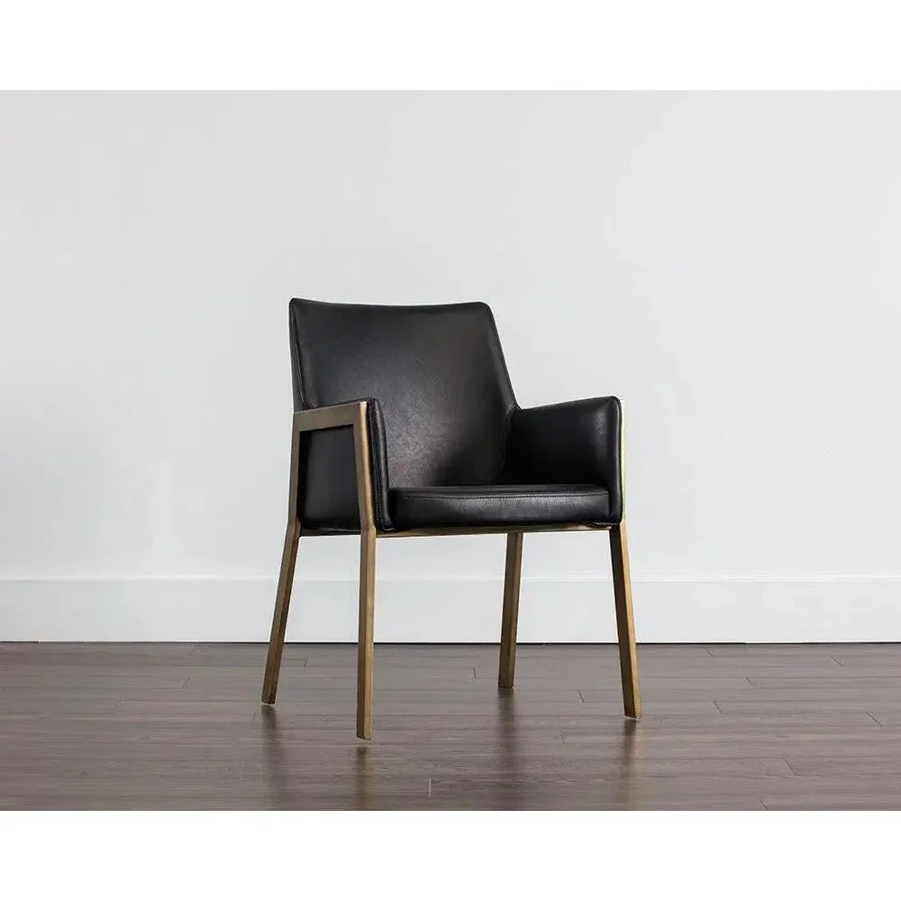 Bernadette Leather Dining Armchair - LOOMLAN - SUNPAN - Dining Chairs