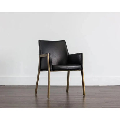Bernadette Leather Dining Armchair - LOOMLAN - SUNPAN - Dining Chairs