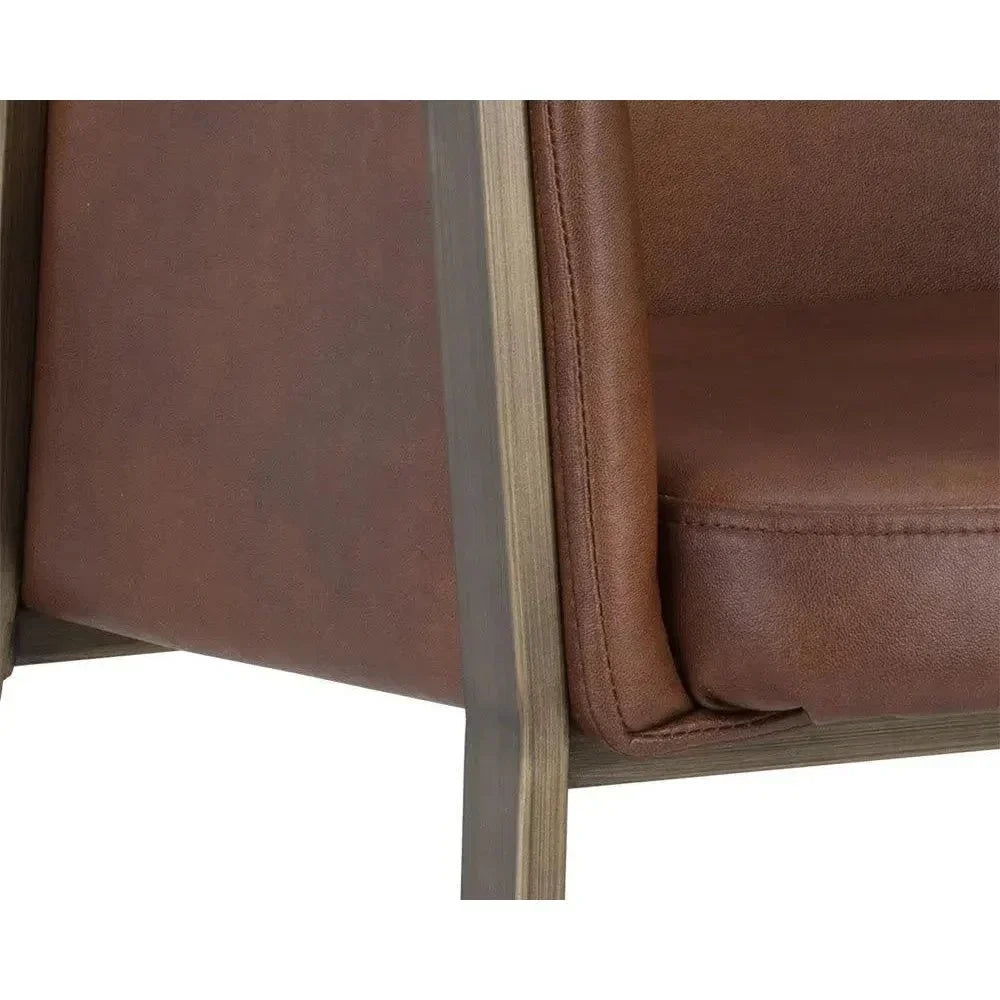 Bernadette Leather Dining Armchair - LOOMLAN - SUNPAN - Dining Chairs