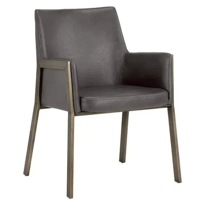 Bernadette Leather Dining Armchair - LOOMLAN - SUNPAN - Dining Chairs