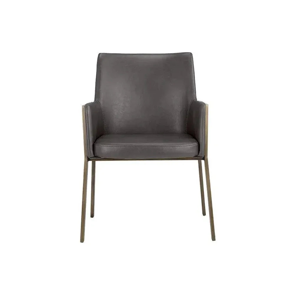 Bernadette Leather Dining Armchair - LOOMLAN - SUNPAN - Dining Chairs