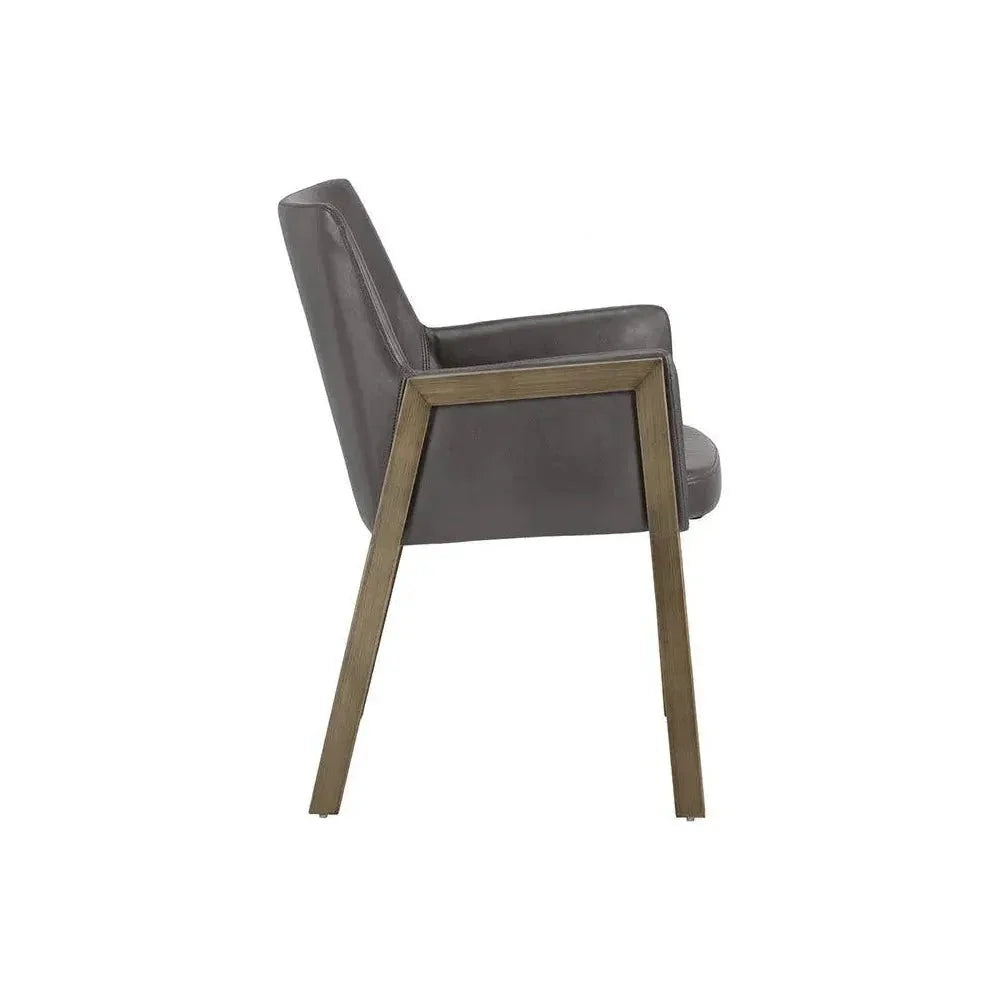 Bernadette Leather Dining Armchair - LOOMLAN - SUNPAN - Dining Chairs
