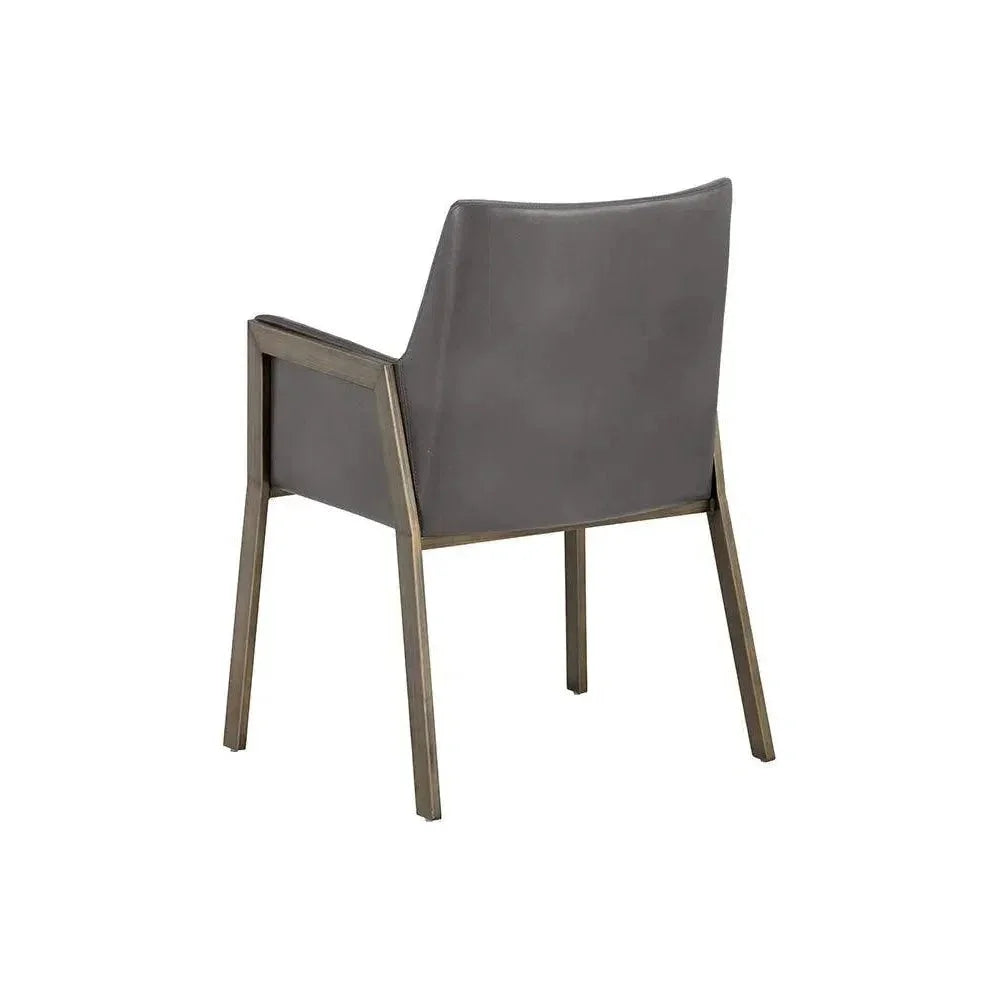 Bernadette Leather Dining Armchair - LOOMLAN - SUNPAN - Dining Chairs