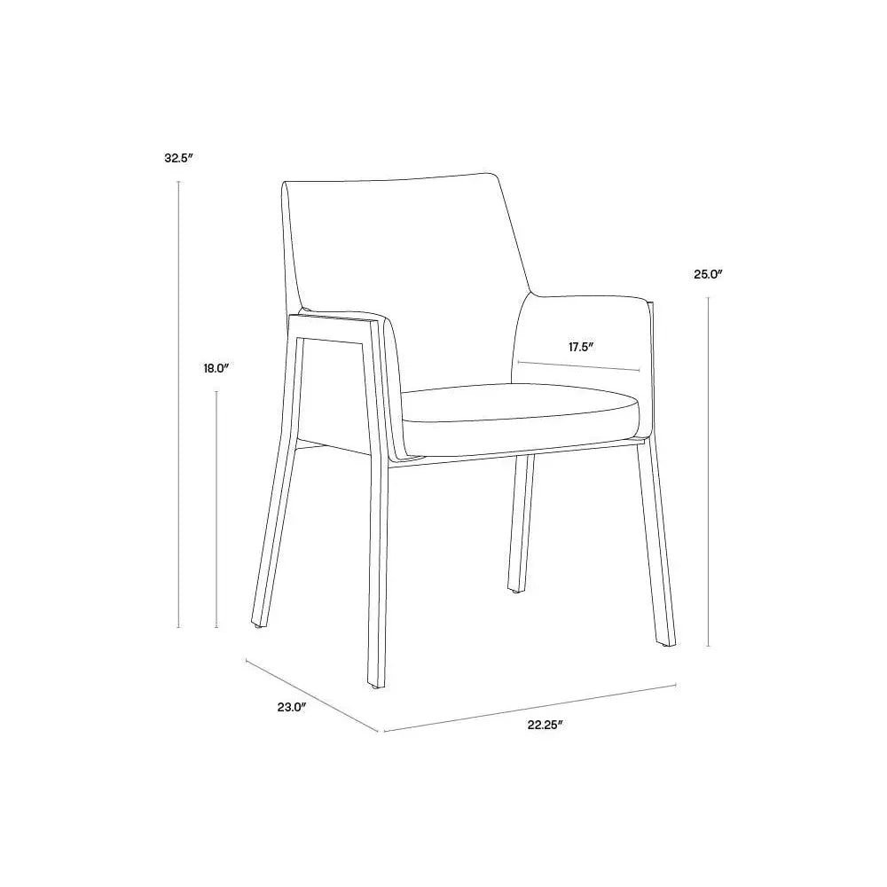 Bernadette Leather Dining Armchair - LOOMLAN - SUNPAN - Dining Chairs