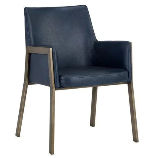 Bernadette Leather Dining Armchair - LOOMLAN - SUNPAN - Dining Chairs