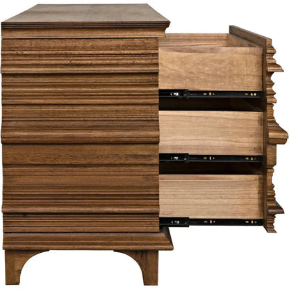 Bernard Wood Dresser With 6 Drawers - LOOMLAN - Noir - Dressers