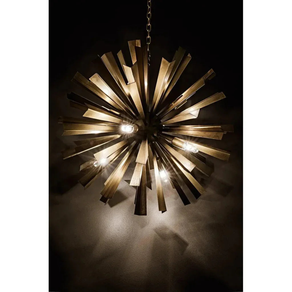 Bero Metal Chandelier With Brass Finish - LOOMLAN - Noir - Chandeliers