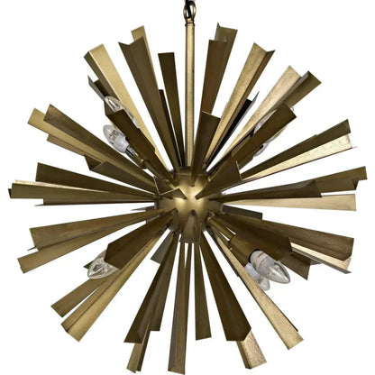 Bero Metal Chandelier With Brass Finish - LOOMLAN - Noir - Chandeliers