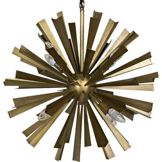 Bero Metal Chandelier With Brass Finish - LOOMLAN - Noir - Chandeliers