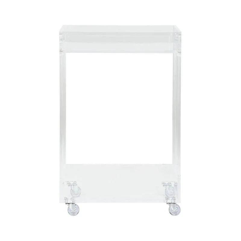 Bertie Acrylic Made Clear Bar Cart-Home Bar Carts-Chelsea House-LOOMLAN