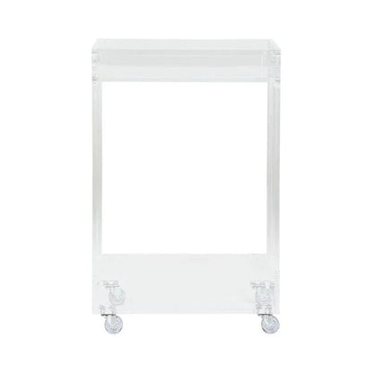 Bertie Acrylic Made Clear Bar Cart-Home Bar Carts-Chelsea House-LOOMLAN