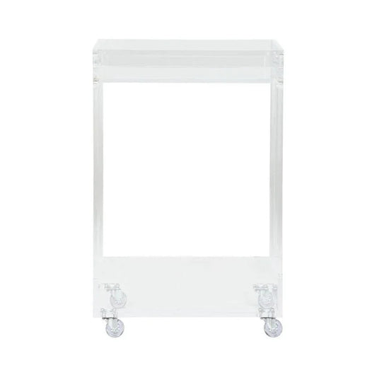 Bertie Acrylic Made Clear Bar Cart-Home Bar Carts-Chelsea House-LOOMLAN