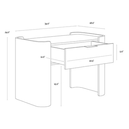 Beryl Wooden Brown Nightstand - LOOMLAN - SUNPAN - Nightstands