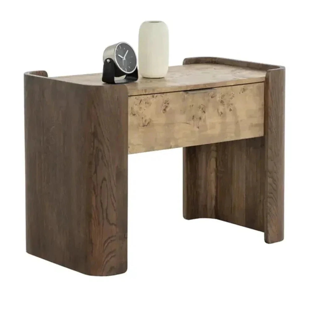 Beryl Wooden Brown Nightstand - LOOMLAN - SUNPAN - Nightstands