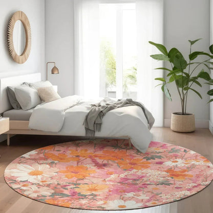 Beshira Pink Washable Indoor - Outdoor Rug - LOOMLAN - LOOMLAN Rugs - Outdoor Rugs