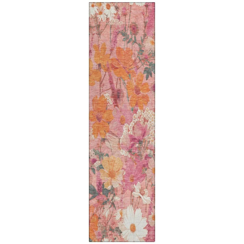 Beshira Pink Washable Indoor - Outdoor Rug - LOOMLAN - LOOMLAN Rugs - Outdoor Rugs