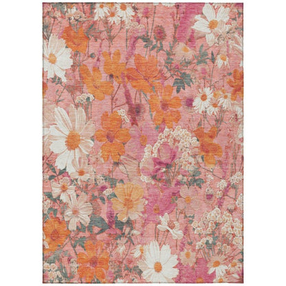 Beshira Pink Washable Indoor - Outdoor Rug - LOOMLAN - LOOMLAN Rugs - Outdoor Rugs
