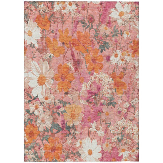 Beshira Pink Washable Indoor - Outdoor Rug - LOOMLAN - LOOMLAN Rugs - Outdoor Rugs