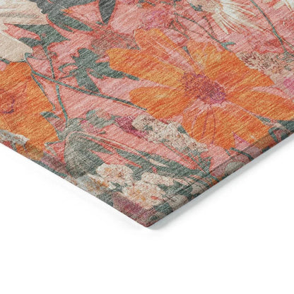 Beshira Pink Washable Indoor - Outdoor Rug - LOOMLAN - LOOMLAN Rugs - Outdoor Rugs