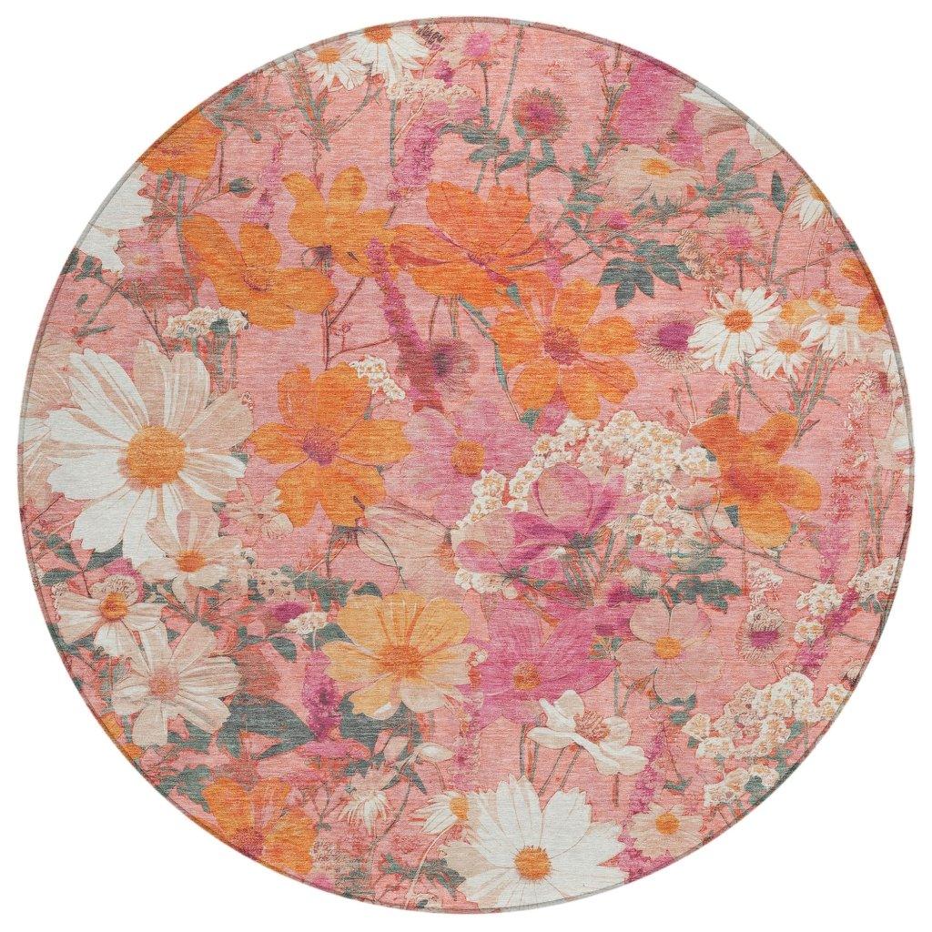 Beshira Pink Washable Indoor - Outdoor Rug - LOOMLAN - LOOMLAN Rugs - Outdoor Rugs