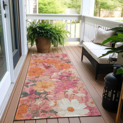 Beshira Pink Washable Indoor - Outdoor Rug - LOOMLAN - LOOMLAN Rugs - Outdoor Rugs
