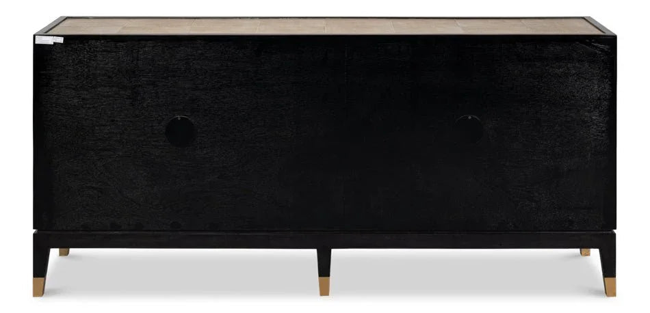 Beto Four Door Leather Sideboard - LOOMLAN - Sarreid - Sideboards