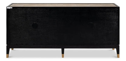 Beto Four Door Leather Sideboard - LOOMLAN - Sarreid - Sideboards