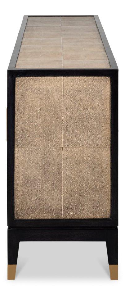 Beto Four Door Leather Sideboard - LOOMLAN - Sarreid - Sideboards