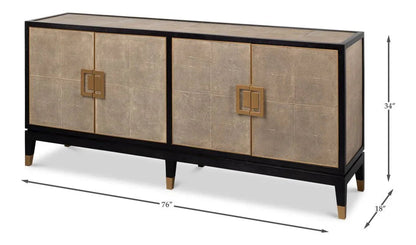 Beto Four Door Leather Sideboard - LOOMLAN - Sarreid - Sideboards