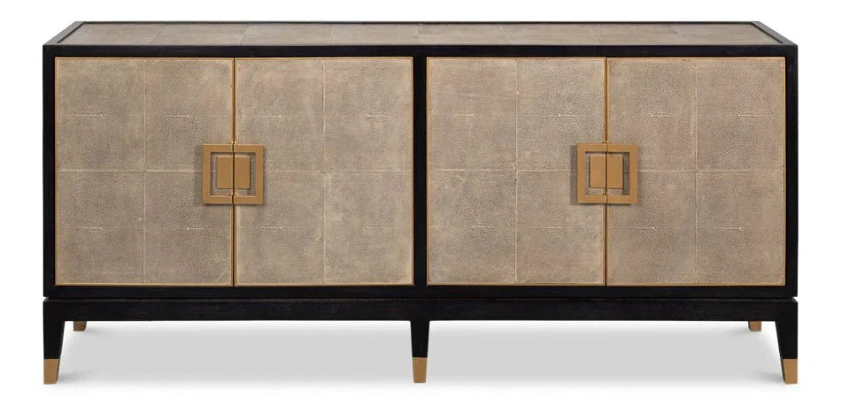 Beto Four Door Leather Sideboard - LOOMLAN - Sarreid - Sideboards