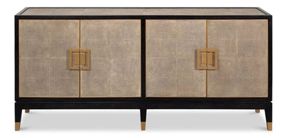 Beto Four Door Leather Sideboard - LOOMLAN - Sarreid - Sideboards
