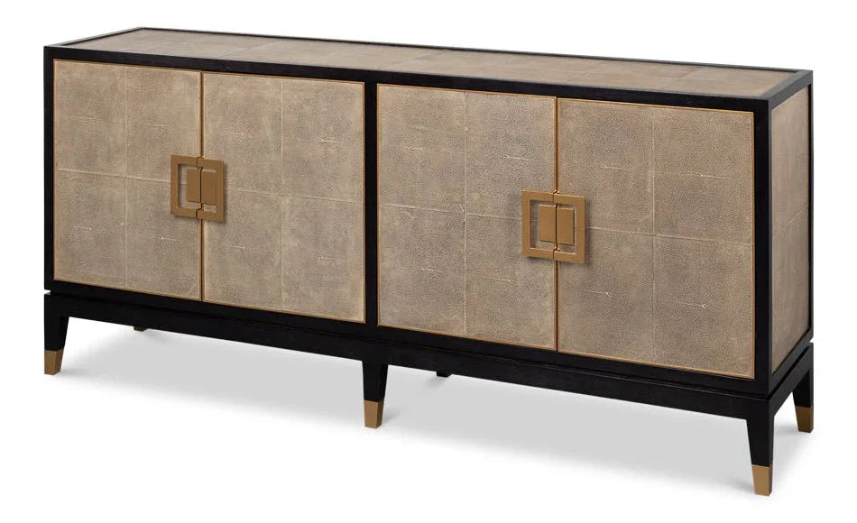 Beto Four Door Leather Sideboard - LOOMLAN - Sarreid - Sideboards