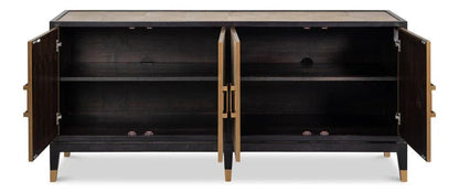 Beto Four Door Leather Sideboard - LOOMLAN - Sarreid - Sideboards