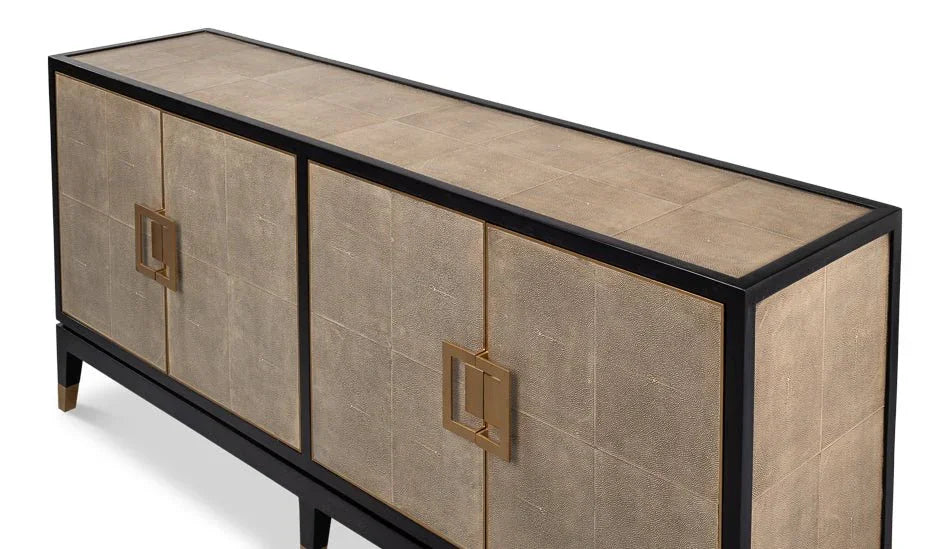 Beto Four Door Leather Sideboard - LOOMLAN - Sarreid - Sideboards