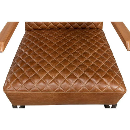 Beverly Hills Accent Chair Cuba Brown Leather - LOOMLAN - Sarreid - Accent Chairs