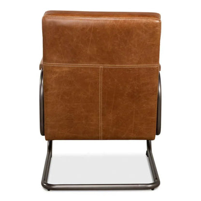 Beverly Hills Accent Chair Cuba Brown Leather - LOOMLAN - Sarreid - Accent Chairs