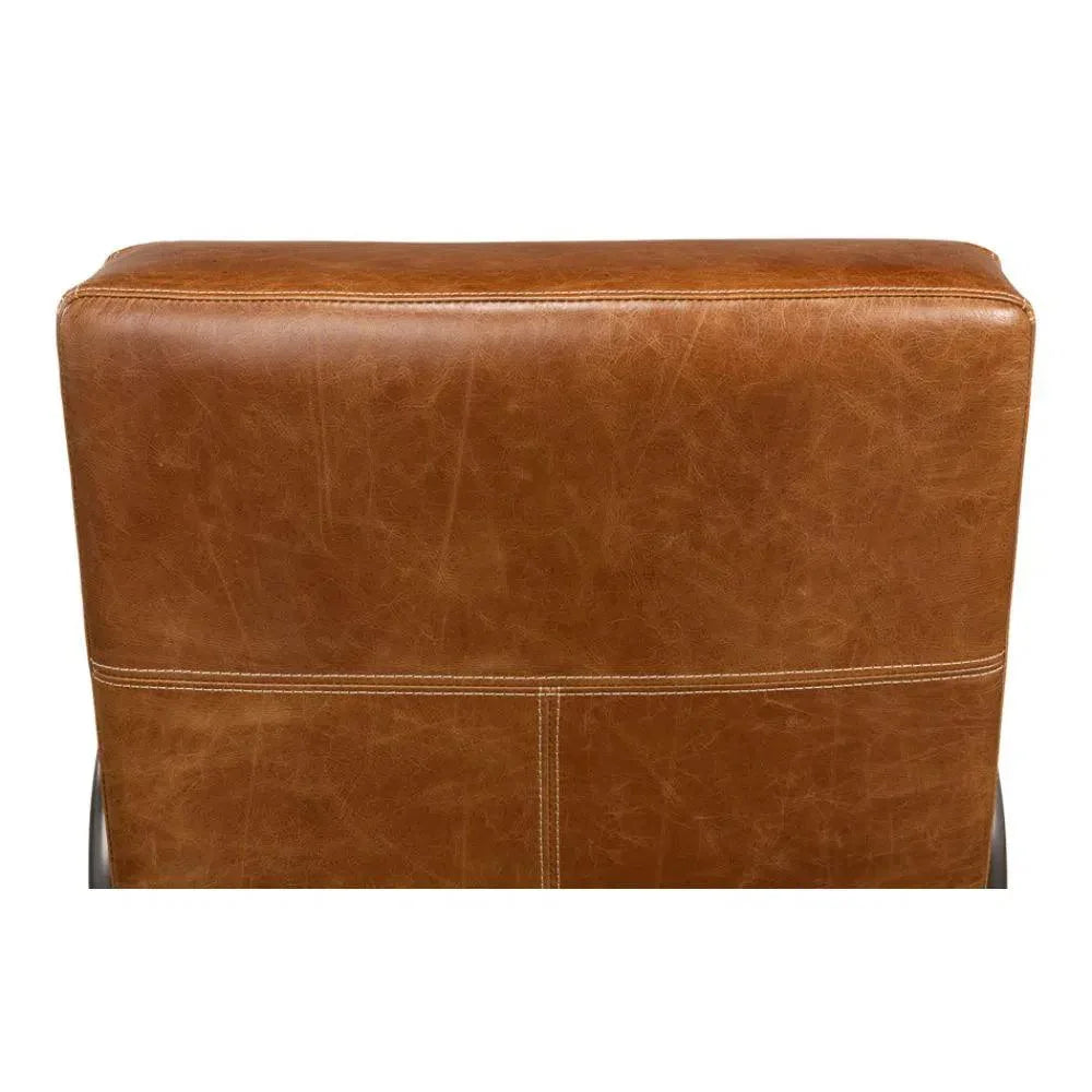 Beverly Hills Accent Chair Cuba Brown Leather - LOOMLAN - Sarreid - Accent Chairs