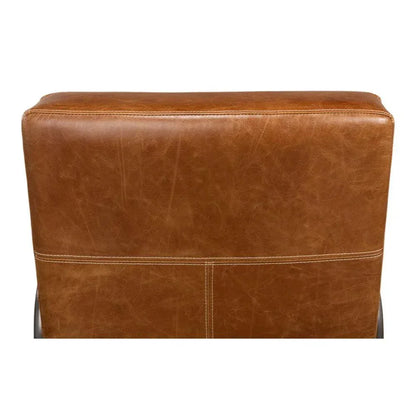 Beverly Hills Accent Chair Cuba Brown Leather - LOOMLAN - Sarreid - Accent Chairs