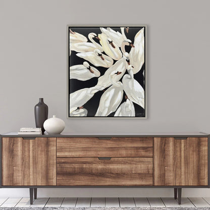 Bevy Deep Black Canvas Art