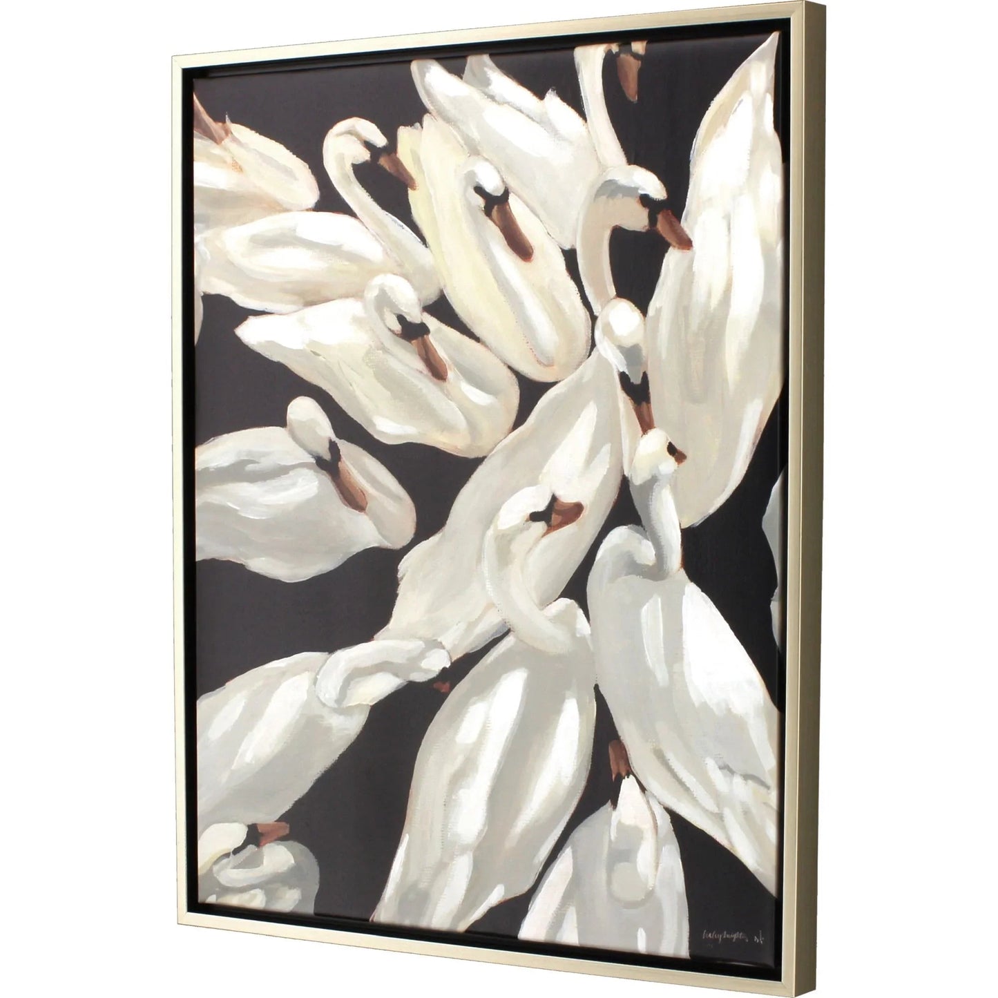 Bevy Deep Black Canvas Art