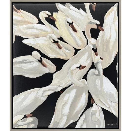 Bevy Deep Black Canvas Art