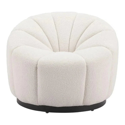 Bhutan Wood & Steel Cream Accent Chair - LOOMLAN - Zuo Modern - Club Chairs