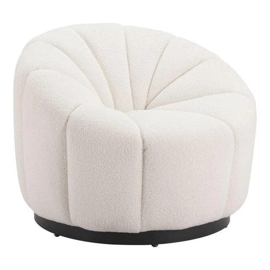 Bhutan Wood & Steel Cream Accent Chair - LOOMLAN - Zuo Modern - Club Chairs